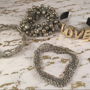 Silver bracelet bundle- Set of 4